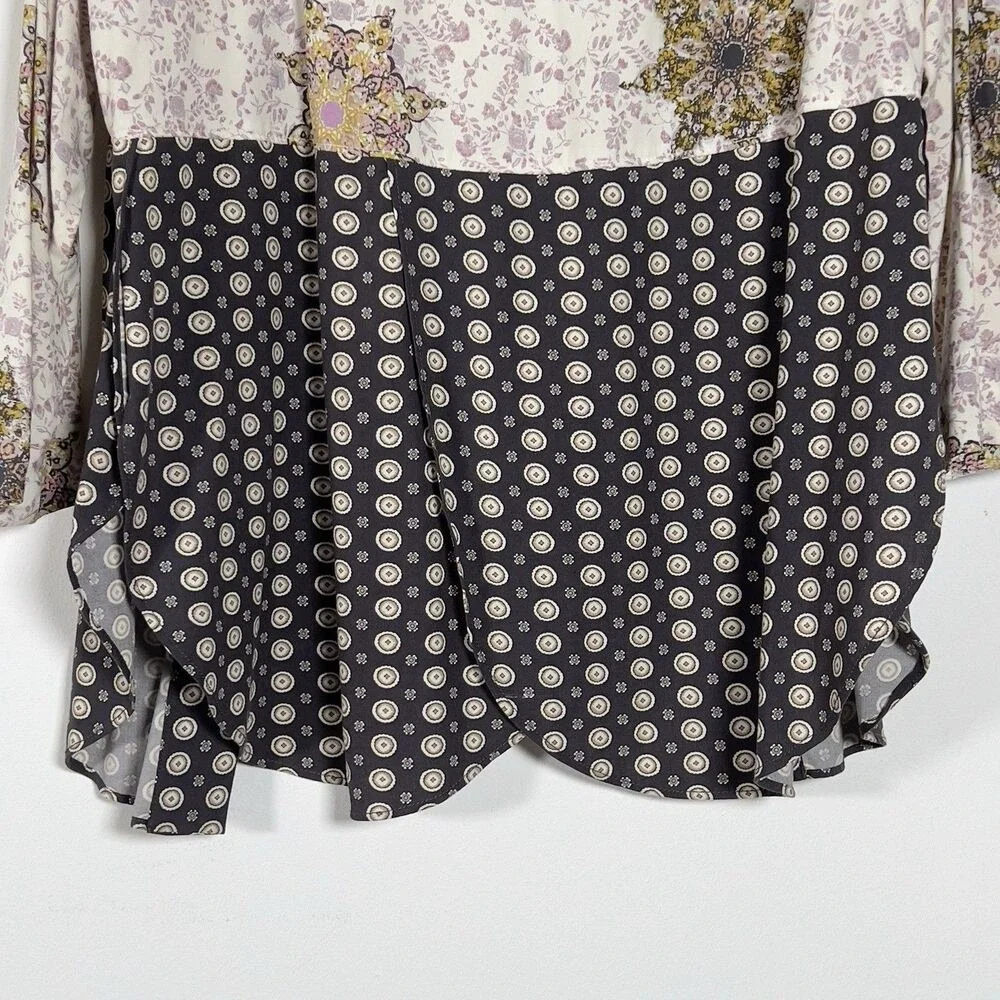 Free People Forget Me Not Kimono Cardigan‎ Sz XS Multicolor 3/4 Sleeves
